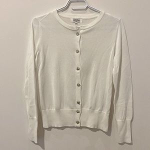 EUC 90’s Toggle button cute white sweater